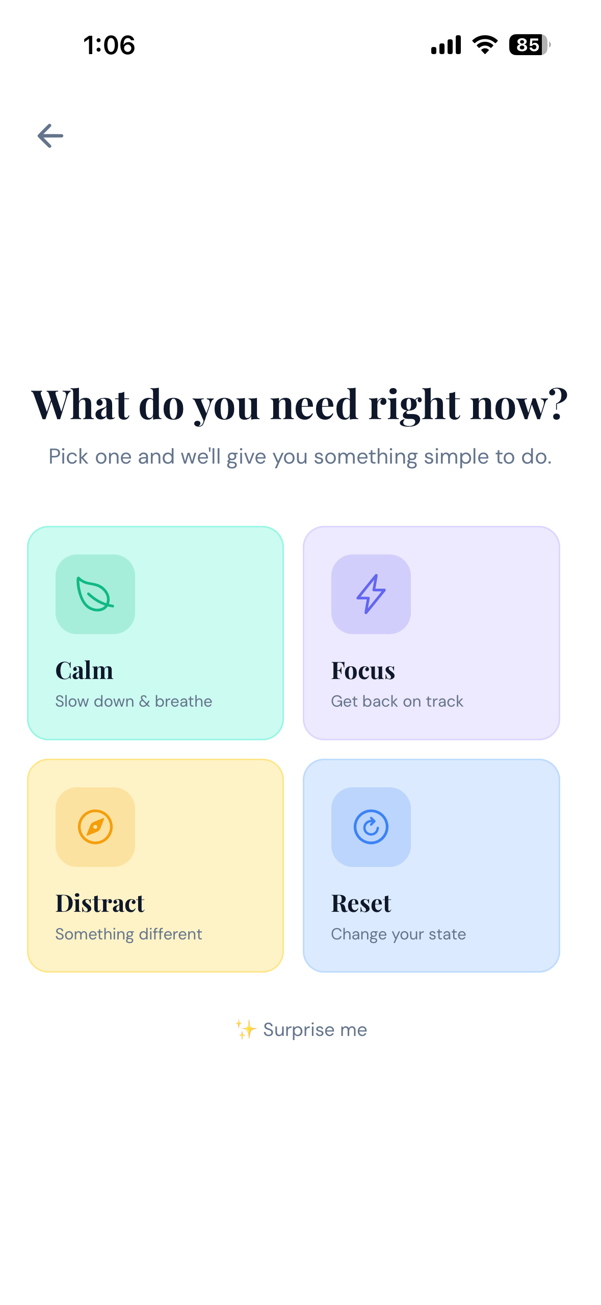 Quick Reset feature